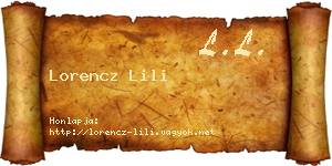 Lorencz Lili névjegykártya
